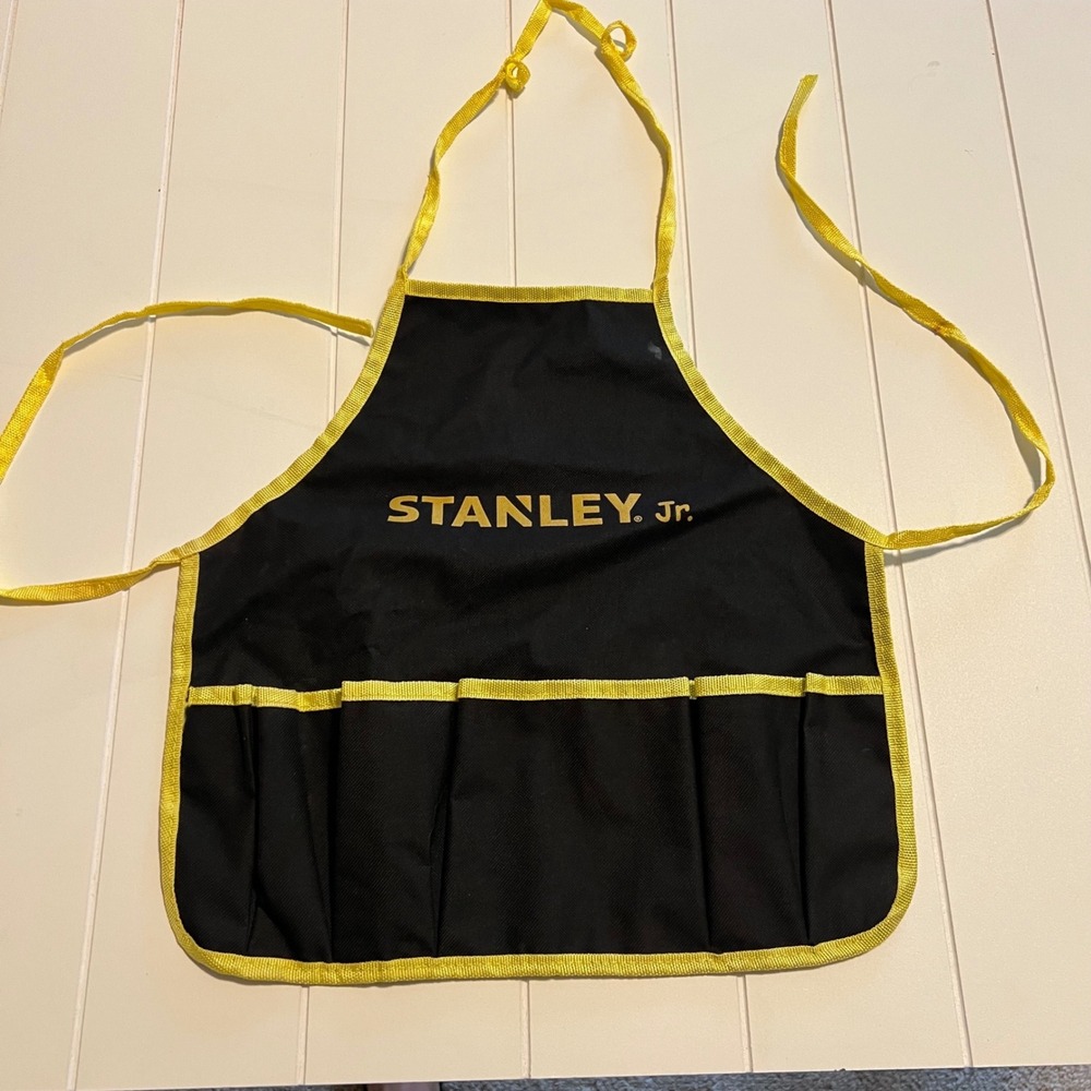 Stanley Jr Kids Tool Apron Black Yellow Multi Pocket DIY Workshop Apron